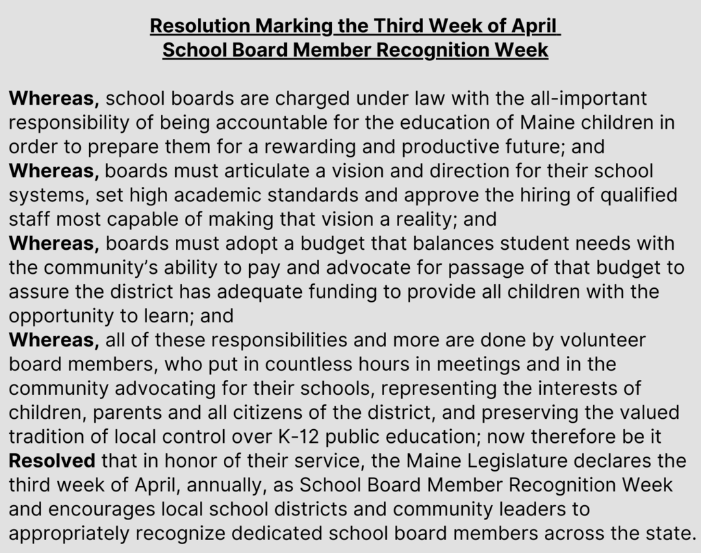 School Board Recognition Week